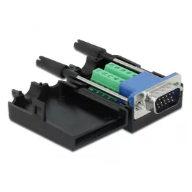   Delock VGA 15 tűs adapter apa - 10 tűs kapocstest házzal (DL-66258)
