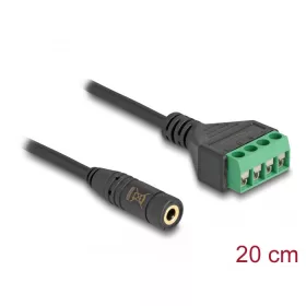   Delock Sztereo jack kábel anya 3,5 mm 4 tűs - Terminal Block Adapter 20 cm (DL-66295)