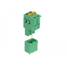   Delock 2 tűs, 5,08 mm-es függőleges hornyos PCB sorkapocs blokk csomag (DL-66500)