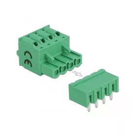   Delock 4 tűs, 5,08 mm-es vízszintes hornyos PCB sorkapocs blokk csomag (DL-66506)