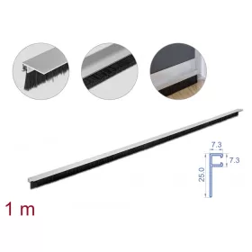   Delock 20 mm hosszú, hajlított kefeszalag 1 m hosszú alumínium foglalattal (DL-66650)