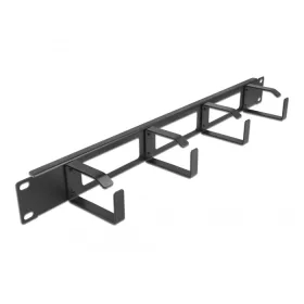   Delock 19  kábel rendező panel nyílással és 4 hurokkal 1U fekete (DL-66658)