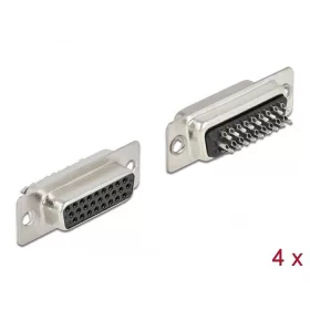   Delock D-Sub HD 26 tűs hüvely, forrasztható változat 4 db. (DL-66717)