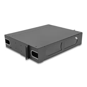   Delock 19  üvegszálas Patch Panel összekötő doboz átlátható ablakkal egyenlőtlen 2U sötétszürke (DL-66752)