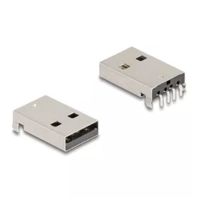   Delock USB 2.0 A-típusú anya 4 tűs THT csatlakozó átmenő furatú szereléshez 90 -ban hajlított 10 db. (DL-66757)