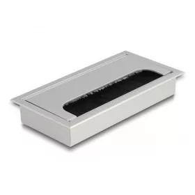   Delock Kábel tömítő/rendező asztalba szerelt változathoz kefével 160 x 80 x 28 mm méretű, ezüst (DL-66861)