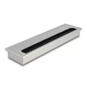   Delock Kábel tömítő/rendező asztalba szerelt változathoz kefével 300 x 80 x 28 mm méretű, ezüst (DL-66863)