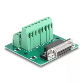   Delock D-Sub 15 tűs anya - Terminal Block DIN sínhez (DL-66910)