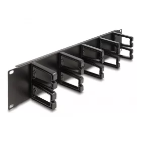   Delock 19  kábelrendező panel 10 műanyag hurokkal és 2U-val fekete (DL-66917)