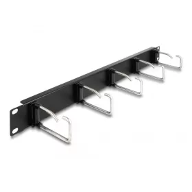  Delock 19  kábelrendező panel 5 fém hurokkal és 1U-val fekete (DL-66918)