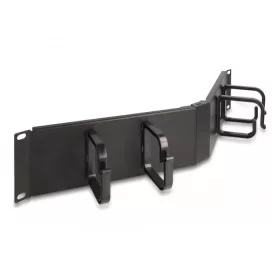   Delock 19  kábel rendező útvonal panel 4 hurokkal, 2U hajlított fekete (DL-66978)