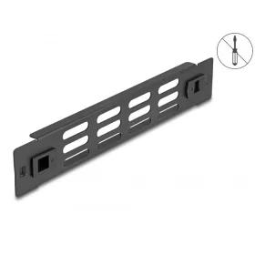   Delock 10  hálózati kabinet panel szellőző nyílásokkal eszköz nélkül beszerelhető 1U fekete (DL-66984)