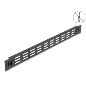   Delock 19  hálózati kabinet panel szellőző nyílásokkal eszköz nélkül beszerelhető 1U fekete (DL-66985)