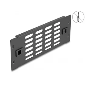   Delock 10  hálózati kabinet panel szellőző nyílásokkal eszköz nélkül beszerelhető 2U fekete (DL-66986)