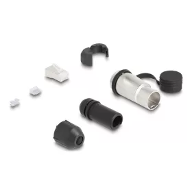   Delock RJ45 moduláris dugasz Cat.6A átvezető csatolóval és védősapkával IP66 por- és vízbiztos (DL-67067)
