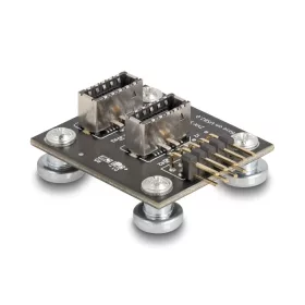   Delock USB 2.0 adapter tűfejes anya - 2 x belső E-típusú A kulcs USB hajlított, mágneses anya tűfejes USB kábellel 30 cm (DL-67176)