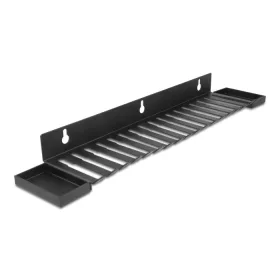   Delock Kábel tartó 401 x 71 mm falra szerelhető két tároló egységgel fekete színű (DL-67180)