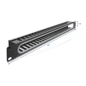   Delock 19  kábel rendező panel nyitási és sarok védelemmel 1U fekete (DL-67277)