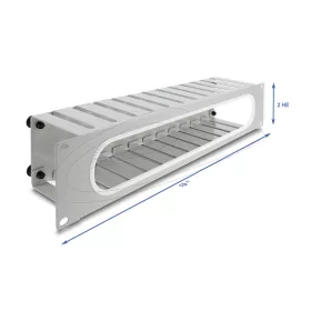   Delock 19  kábel rendező panel nyitási és sarok védelemmel 2U szürke (DL-67280)
