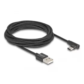   Delock USB 2.0 kábel A-típusú csatlakozódugó - USB Type-C  csatlakozódugó, ívelt, 3 m, fekete (DL-80033)