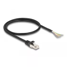   Delock RJ50 kábel apa - nyílt vezetékvégek S/FTP 0,5 m fekete (DL-80204)