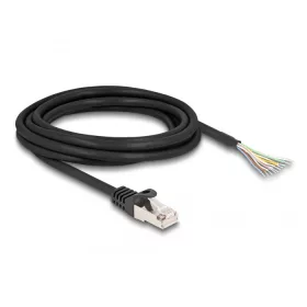   Delock RJ50 kábel apa - nyílt vezetékvégek S/FTP 3 m fekete (DL-80207)