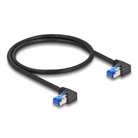   Delock RJ45 hálózati kábel Cat.6A S/FTP jobbra hajló 0,5 m fekete (DL-80213)