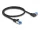 Delock RJ45 hálózati kábel Cat.6A S/FTP egyenes / balra hajló 0,5 m fekete (DL-80217)