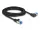 Delock RJ45 hálózati kábel Cat.6A S/FTP egyenes / balra hajló 3 m fekete (DL-80220)