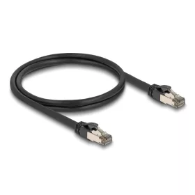   Delock RJ45 hálózati kábel Cat.6A U/FTP ultrahajlékony belső fém borítással 1 m, fekete (DL-80240)