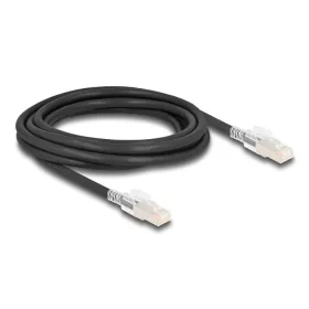   Delock RJ45 hálózati kábel Cat.6A S/FTP biztonsági klipsz csomaggal 3 m fekete (DL-80257)
