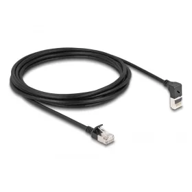   Delock RJ45 hálózati kábel Cat.6A S/FTP vékony 90  fokban felfelé hajló / egyenes 3 m fekete (DL-80289)