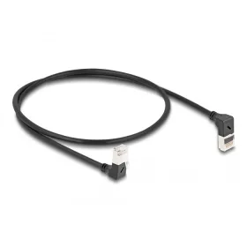   Delock RJ45 hálózati kábel Cat.6A S/FTP vékony 90  fokban felfelé / lefelé hajló 0,5 m fekete (DL-80292)