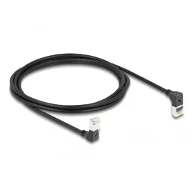   Delock RJ45 hálózati kábel Cat.6A S/FTP vékony 90  fokban felfelé / lefelé hajló 2 m fekete (DL-80294)