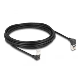  Delock RJ45 hálózati kábel Cat.6A S/FTP vékony 90  fokban felfelé / lefelé hajló 5 m fekete (DL-80296)
