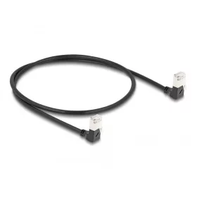   Delock RJ45 hálózati kábel Cat.6A S/FTP vékony 90  fokban lefelé / lefelé hajló 0,5 m fekete (DL-80298)
