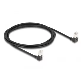   Delock RJ45 hálózati kábel Cat.6A S/FTP vékony 90  fokban lefelé / lefelé hajló 2 m fekete (DL-80300)