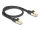 Delock RJ45 hálózati kábel fonott borítással Cat.6A S/FTP apa - apa 0,5 m fekete (DL-80316)