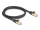 Delock RJ45 hálózati kábel fonott borítással Cat.6A S/FTP apa - apa 1 m fekete (DL-80317)