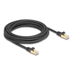   Delock RJ45 hálózati kábel fonott borítással Cat.6A S/FTP apa - apa 5 m fekete (DL-80320)
