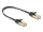 Delock RJ45 lapos hálózati kábel fonott borítással Cat.6A U/FTP apa - apa 0,25 m fekete (DL-80323)