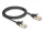 Delock RJ45 lapos hálózati kábel fonott borítással Cat.6A U/FTP apa - apa 1 m fekete (DL-80325)