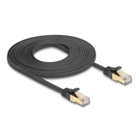  Delock RJ45 lapos hálózati kábel fonott borítással Cat.6A U/FTP apa - apa 5 m fekete (DL-80328)