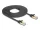 Delock RJ45 lapos hálózati kábel fonott borítással Cat.6A U/FTP apa - apa 5 m fekete (DL-80328)