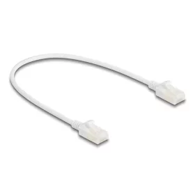   Delock RJ45 hálózati kábel Cat.6A apa   apa robosztus csatlakozóval ipari felhasználásra U/UTP Slim 0,3 m, fehér (DL-80357)