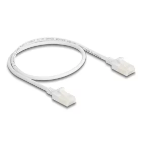   Delock RJ45 hálózati kábel Cat.6A apa   apa robosztus csatlakozóval ipari felhasználásra U/UTP Slim 0,5 m, fehér (DL-80358)