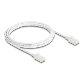   Delock RJ45 hálózati kábel Cat.6A apa   apa robosztus csatlakozóval ipari felhasználásra U/UTP Slim 2 m, fehér (DL-80360)