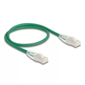   Delock RJ45 hálózati kábel Cable Cat.6A apa   apa hajlított csatlakozóval U/FTP Slim 0,5 m, zöld (DL-80364)