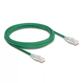   Delock RJ45 hálózati kábel Cable Cat.6A apa   apa hajlított csatlakozóval U/FTP Slim 3 m, zöld (DL-80367)
