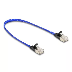   Delock RJ45 lapos hálózati kábel fonott borítással Cat.6A U/FTP 0,3 m, kék (DL-80381)